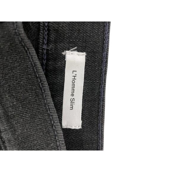 Frame L Homme Slim Fit Jeans Mens Size 38 Black Denim Mid Rise Vaporize NWT - Picture 5 of 12
